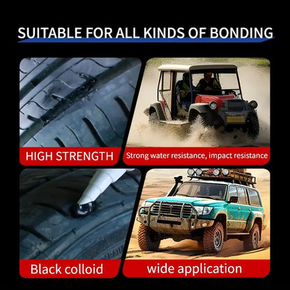 2pc Multi-Purpose Tire Adhesive - Bonds Tire Rubber, Steel, and Aluminum - Suitable for Car, Motorcycle, Bicycle, and More - Easy to Apply and Durable