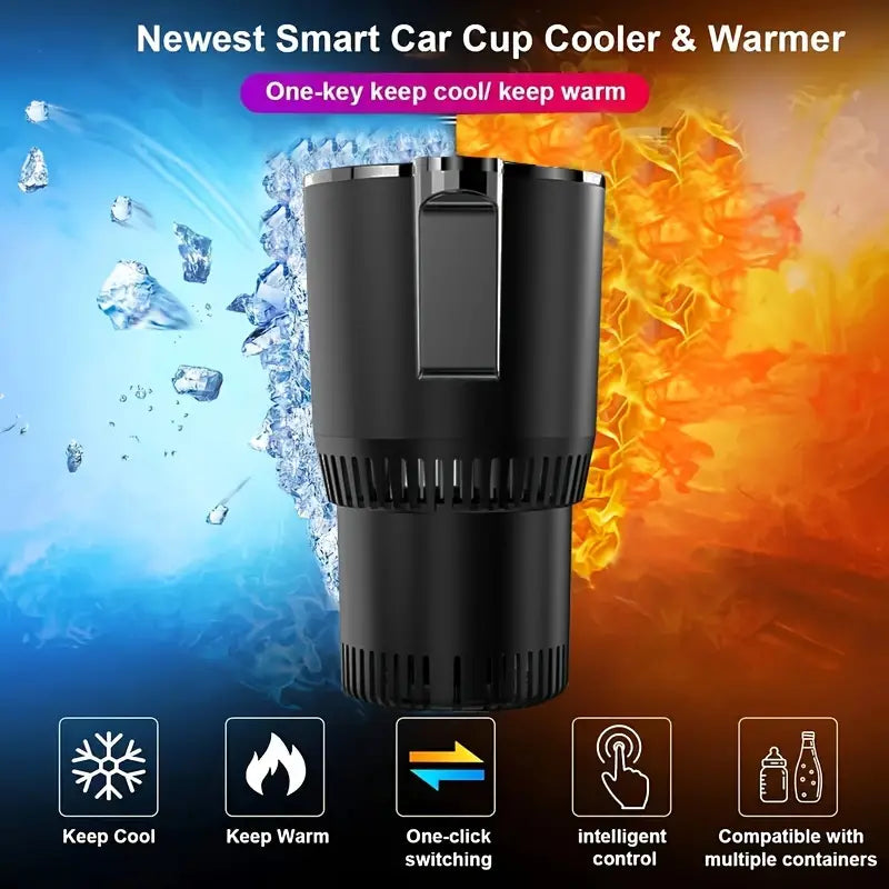 1pc Multi-Functional Intelligent Car Cup Holder Refrigerator - Temperature Control, Portable, Compact, 12-24V Cigarette Lighter Compatible, Perfect for Travel, Road Trips, and Daily Commuting