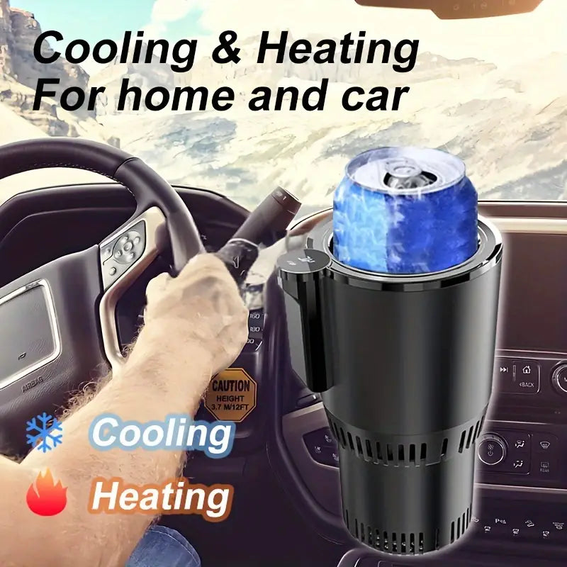 1pc Multi-Functional Intelligent Car Cup Holder Refrigerator - Temperature Control, Portable, Compact, 12-24V Cigarette Lighter Compatible, Perfect for Travel, Road Trips, and Daily Commuting