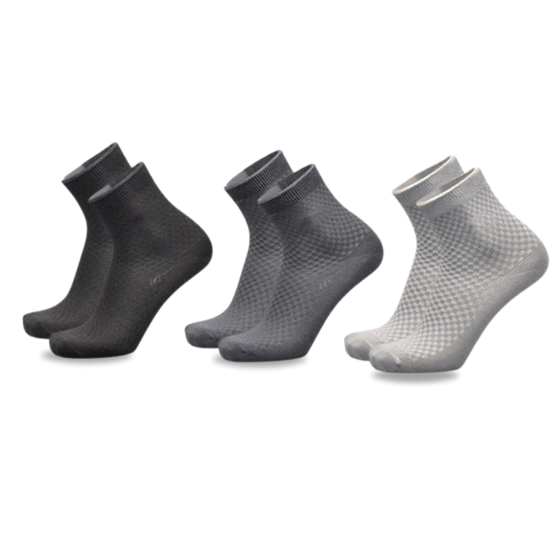 3 Pairs Of Premium Bamboo Fiber Socks (Black - Dark Grey - White)- FESTIVAL SALE