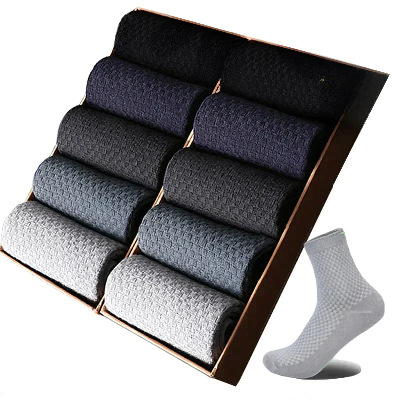 3 Pairs Of Premium Bamboo Fiber Socks (Black - Dark Grey - White)- FESTIVAL SALE